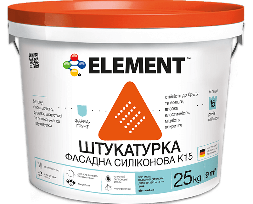 Штукатурка фасадна силіконова К15 25KG, Element